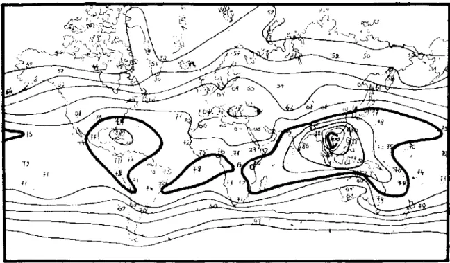 Fig. 2. L'affinité  de  la  flore  indochinoise  avec  la  flore  des  régions  diverses du  globe  sur  la  base  du  pourcentage  des  familles  correspondantes  (après