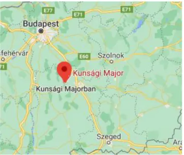 Figure 1. Location of Kunsági Major source: google map 