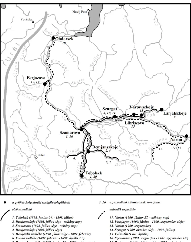 2. ábra. Karjalainen útvonala 