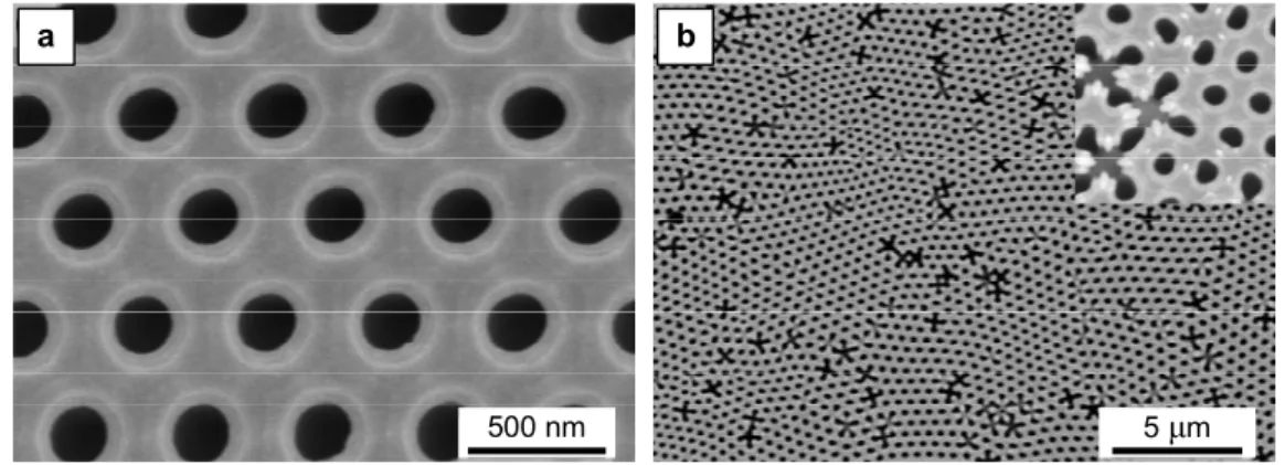 26. ábra. Hexagonálisan nagymértékben rendezett nanokapilláris rendszer pásztázó elektronmikroszkópos fényképe