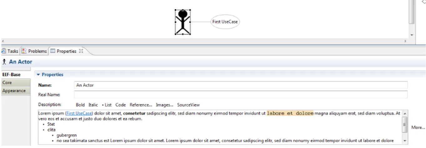 Figure 4-9 The EEF editor of an Actor object 