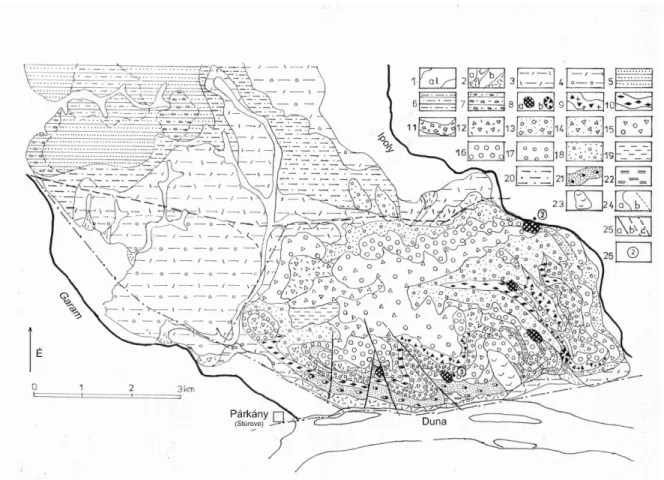 3.6. térkép:A Kovácsi-dombok – Burda földtani szerkezeti térképe   