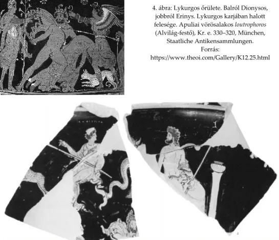 5. ábra: Athamas őrjöngése, Apuliai harang-kratér töredékei (Dareios-festő), Kr. e. 330 k., Genova, magán- magán-gyűjtemény