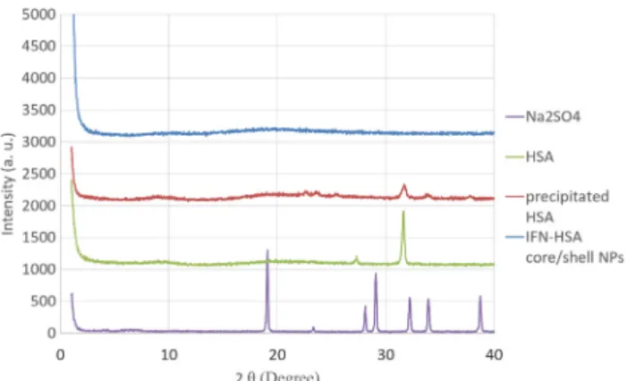 Fig. 8. Determination of the zeta potential of the corresponding types of HSA and core-shell HSA NPs.
