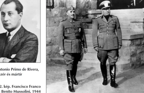 1. kép. José Antonio Primo de Rivera,  a „hiányzó” vezér és mártír