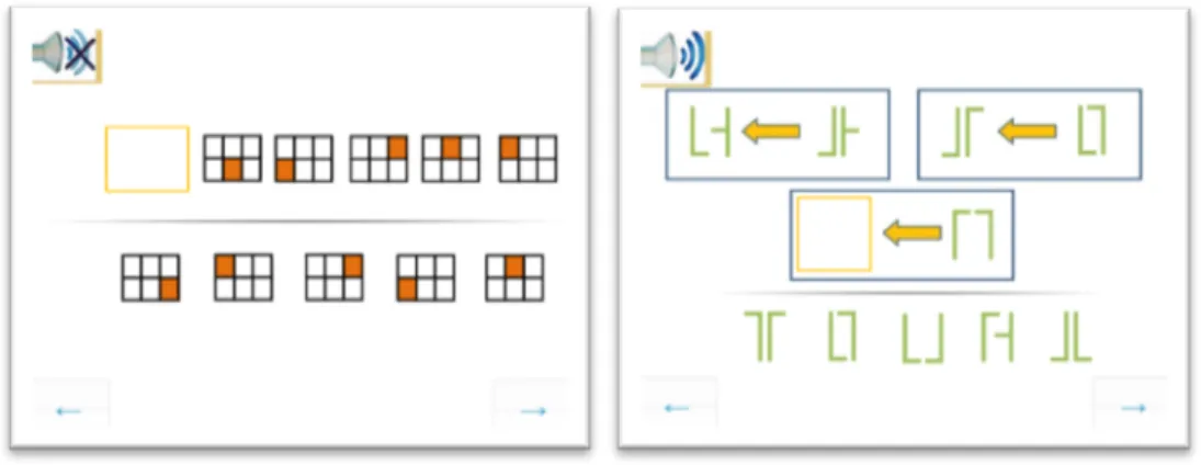 Figure 2. Series and analogy items of the inductive reasoning test 