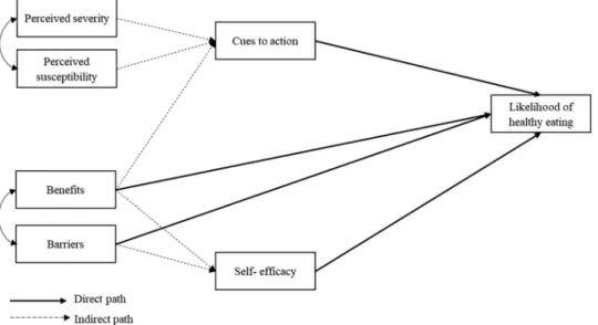 Figure 3. The ﬁ nal model with signi ﬁ cant paths and explained variance. *p &lt; .01