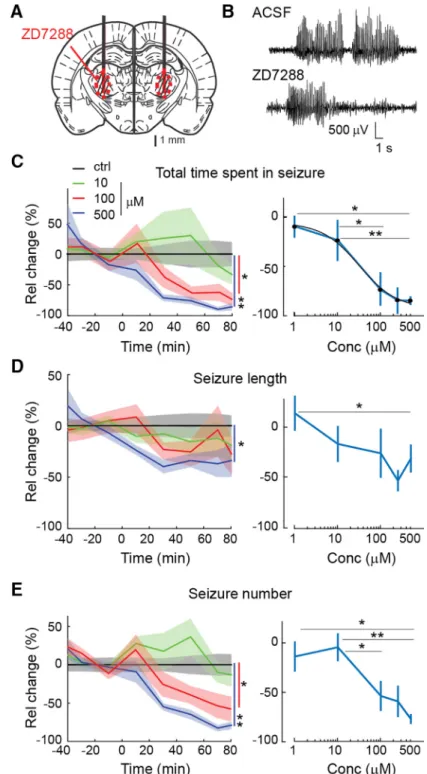 Fig. 4D) with no statistically significant ef- ef-fect on the number of seizures (Fig