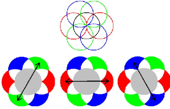 Figure 4. Potential differences between overlapping receptive fields. 