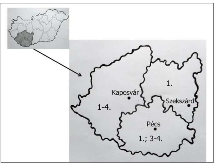 Figure 4: Localization of study sites (numbers identify the certain studies described  in Figure 3)