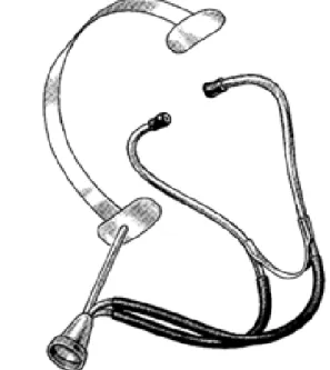 Figure 1.2: The DeLee-Hillis stethoscope (fetoscope) for fetal auscultation, keeping the hands of the obstetrician free during the examination.