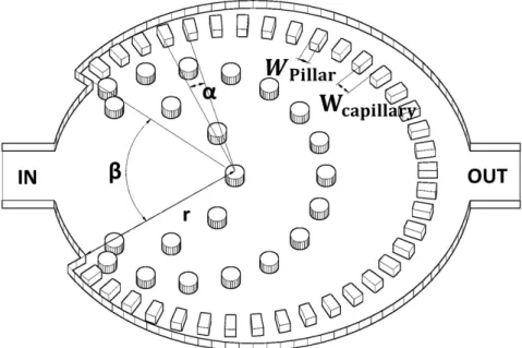 Figure 3.4 demonstrates the geometry of the microfluidic filter for this mentioned veterinarian purpose