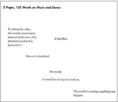 29. ábra. John Cage: 2 Pages, 122 Words on Music and Dance – 1. oldal 