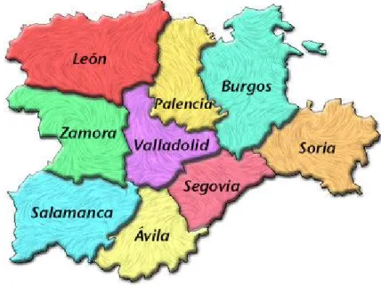5. ábra. Castilla y León megyéi 