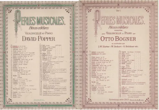 13. ábra A Perles Musicales címlapjai Popper és Bogner neve alatt 