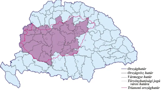 1. ábra: A kronológiai vizsgálatokba bevont törvényhatóságok 