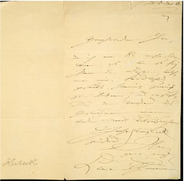 5. ábra: Clara Schumann kézírása, levél Johann Herbeck-hez, 1886. Fond 14/82, OSZK Kt