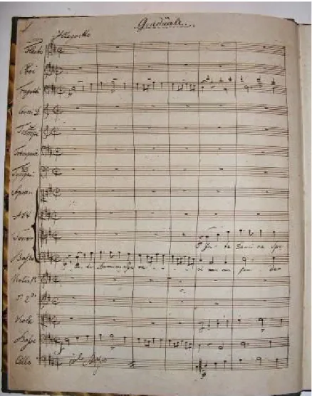 7. ábra: Hóra János graduáléjának első oldala – autográf partitúra  