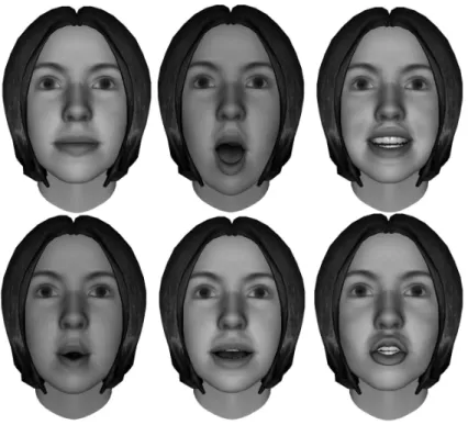 Figure 10: Visemes are the basic unit of visual speech. These are those visemes we used for subjective opinion score tests in this (row-major) order.