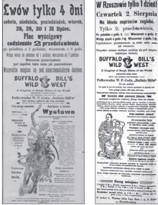 Figure 2. An Advertisement of Buffalo Bill’s show in the local  press from Lviv, Gazeta Lwowska, 1906 no 168 (July 25)  Figure 10