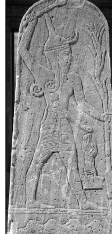 2. kép.  Asera  (Elefántcsont,  i. e. 14. század) 3. kép.  Baál (Sztélé,  i. e. 15–13. század)