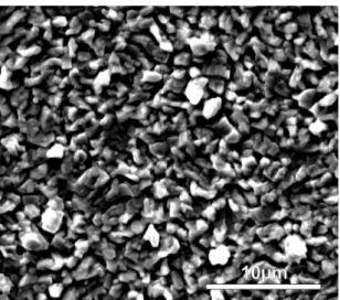 Fig. 1. SEM micrograph of the Sn thin film on finer Cu substrate with fine surface roughness right after  the deposition