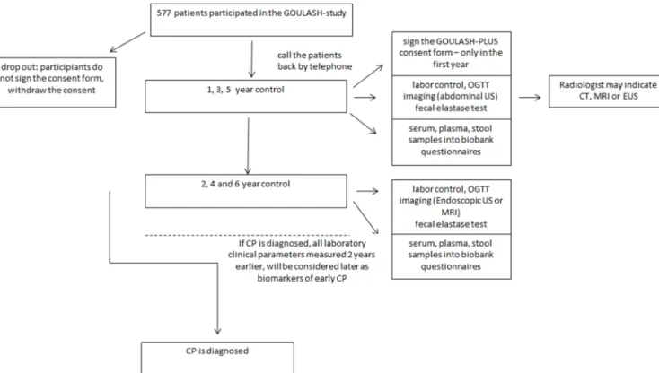 Figure 1  Flow chart of participants in the GOULASH PLUS study. CP, chronic pancreatitis;  EUS, endoscopic ultrasonography; 