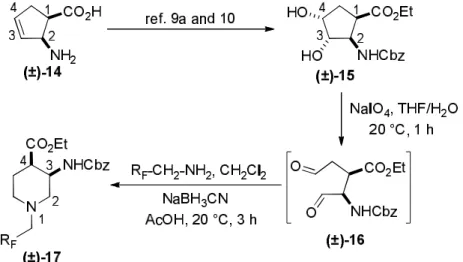 Table 1. Synthesis of piperidine cis-β-amino esters 17a-c.