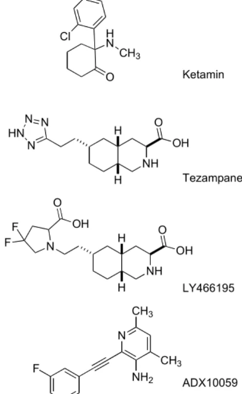 Fig.  (2).  Chemical  structure  of  Glu  related  therapeutic  tar- tar-gets. 