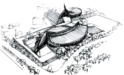 Fig. 7. The National Olympic Gymnasium in Tokyo, Designed by Kenz Caltange, 1964 