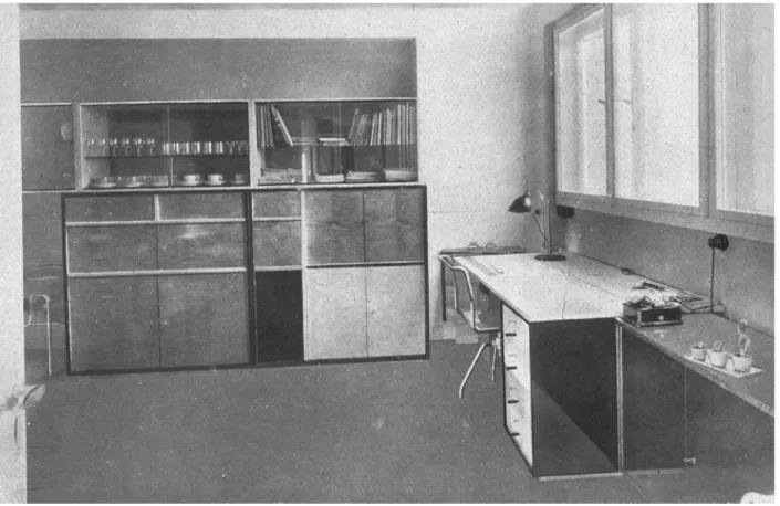 Fig. 10a. Workroom designed by Farkas Molnár. © Credit: “Architectura”, XII. nemzetközi építészkongresszus és  építészi tervkiállítás (1930), Budapest, 87.
