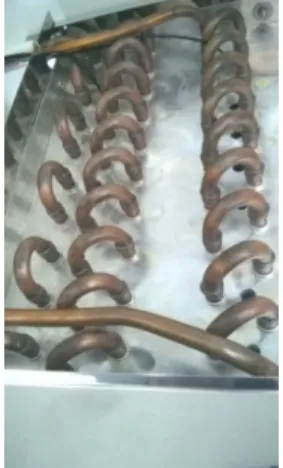Figure 4. The tubes of heat exchangers in the indoor unit (the cooler on the left side, the heater  exchanger on the right side) 