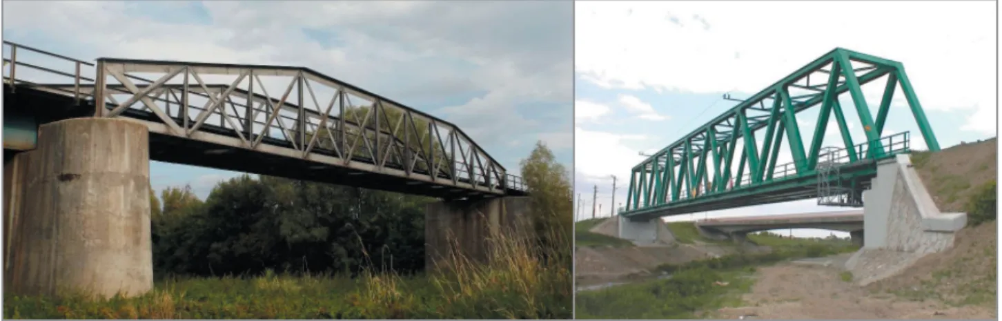 1. ábra: Vésztői Sebes-Kőrös-híd, 1890  2. ábra: Simontornyai Sió-híd, 2000