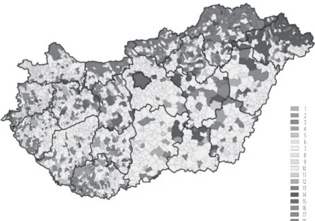 7. ábra: Magyarország települései a legtöbb ott élő külföldi állampolgár szerint, 2017* 