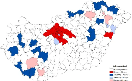 8. ábra  Romániában született magyar állampolgárok számának lokális hasonlóságai, 2017 