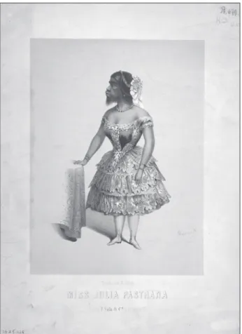 Figure 2. Miss Julia Pastrana, c. 1857. A lithograph by Berthold  Kliemeck. Courtesy of The National Library, Warsaw (inv