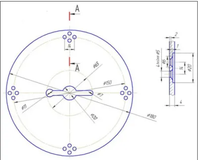 Fig. 4. Technical draw of the experimental seeding disc