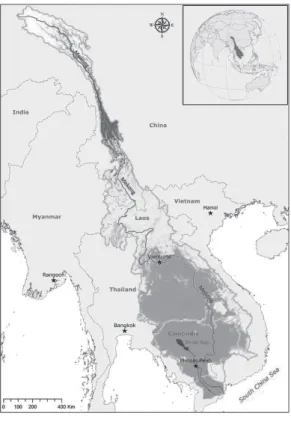 2. ábra: A Mekong-medence topográfiai jellemzői