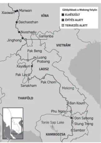 3. ábra: Gátépítések a Mekong folyón