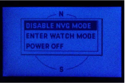 3. ábra: A katonai célú GPS vevőknél az éjjellátóval (NVG – Night Vision  Goggles) kompatibilis kijelző alapkövetelmény 