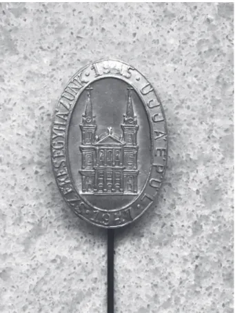 Fig. 8. Szombathely, badge for the reconstruction of the  cathedral at Szombathely