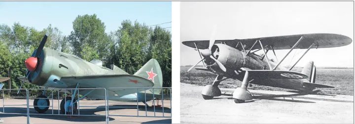 6. ábra. I–16 Rata szovjet és a Magyar Királyi Légierőben is alkalmazott FIAT Cr–42 vadászrepülőgép 16