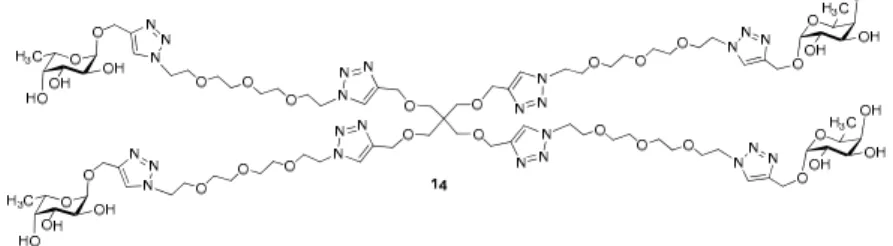 Figure 1. The tetravalent, α- L -fucoside-containing inhibitor with tetraethylene glycol bridges  (compound 14) [29]