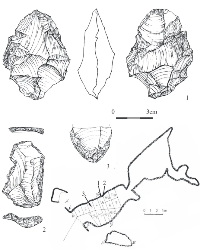 Fig. 5. Remete Upper cave: documented lithic artefacts (drawing by K. Nagy)  