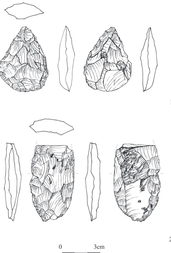 Fig. 6. Remete Upper cave: leaf shaped implements from unknown parts of the cave (drawing by K
