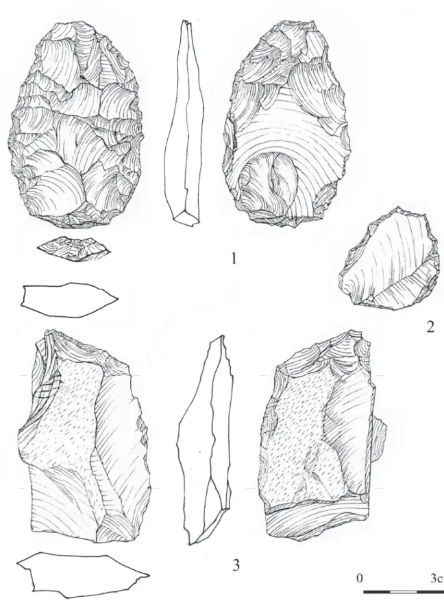 Fig. 8. Háromkút cave: artefacts from the site (drawing by K. Nagy)