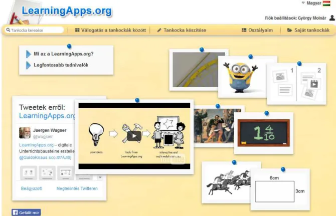2. ábra. A learningapps.org publikus nyitóoldala, saját képernyőkép 