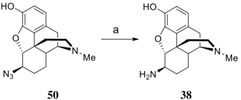 Figure 2. Synthesis of 6β-amino-dihydromorphine. a) hydrazine monohydrate/Raney  Nickel, ethanol, r.t