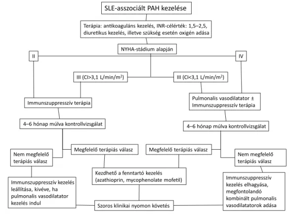 1. ábra SLE-asszociált PAH kezelési irányvonala [19]