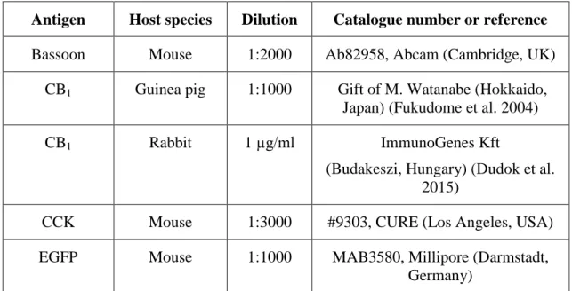 Table 1: Primary antibodies utilized in the study 